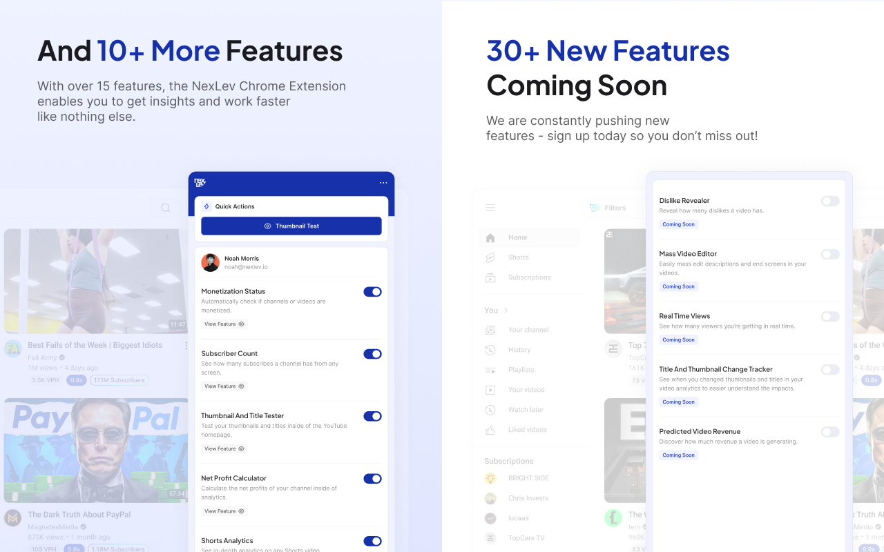 Nexlev YouTube Research & Analytics chrome谷歌浏览器插件_扩展第3张截图
