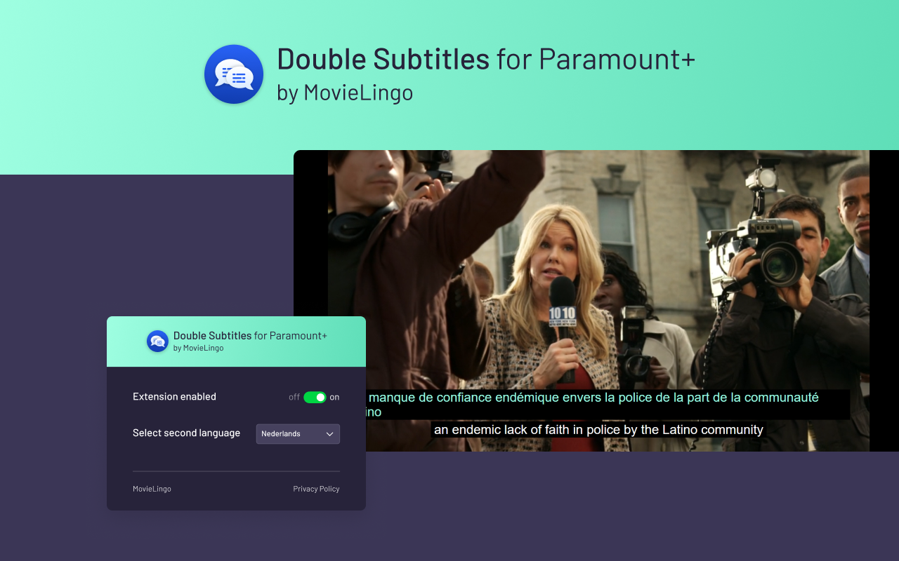 Double Subtitles works with Paramount chrome谷歌浏览器插件_扩展第5张截图