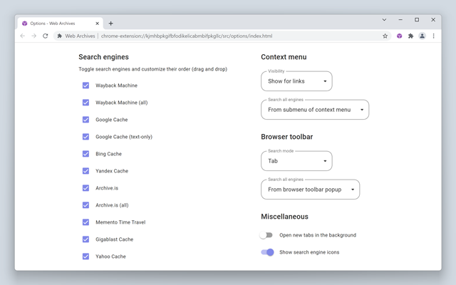 Web Archives chrome谷歌浏览器插件_扩展第2张截图