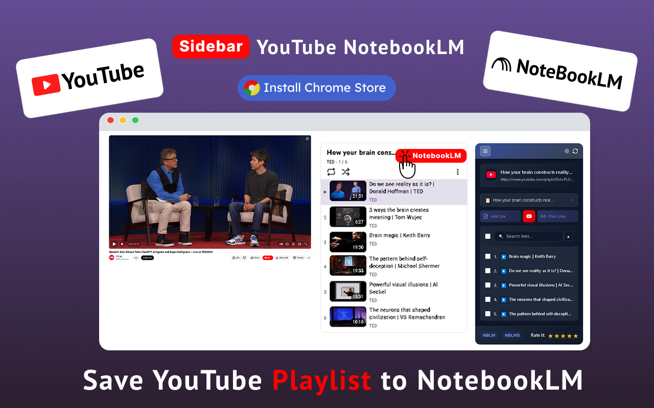 YouTube NotebookLM chrome谷歌浏览器插件_扩展第1张截图