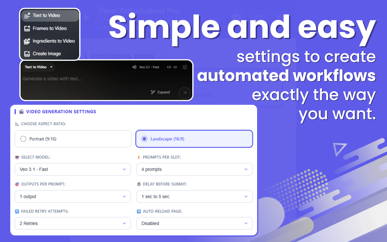 FlowEngine - Bulk Flow Automation for VEO AI chrome谷歌浏览器插件_扩展第3张截图
