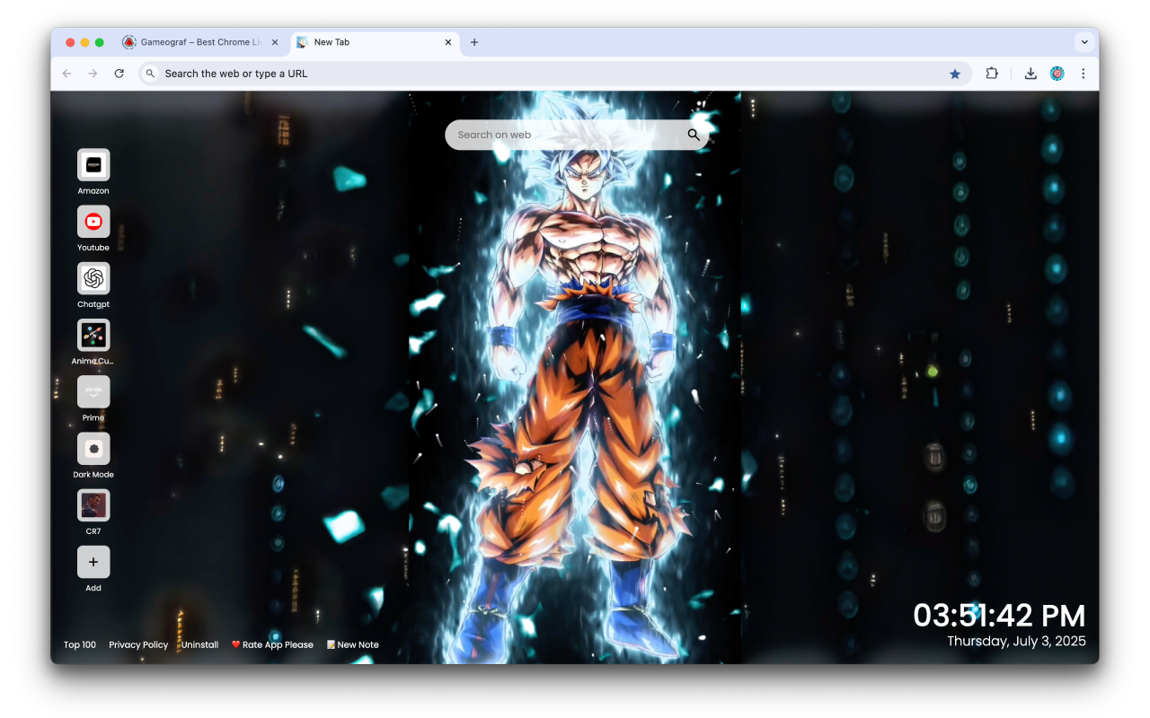 Goku Dragon Ball Live Wallpaper chrome谷歌浏览器插件_扩展第2张截图