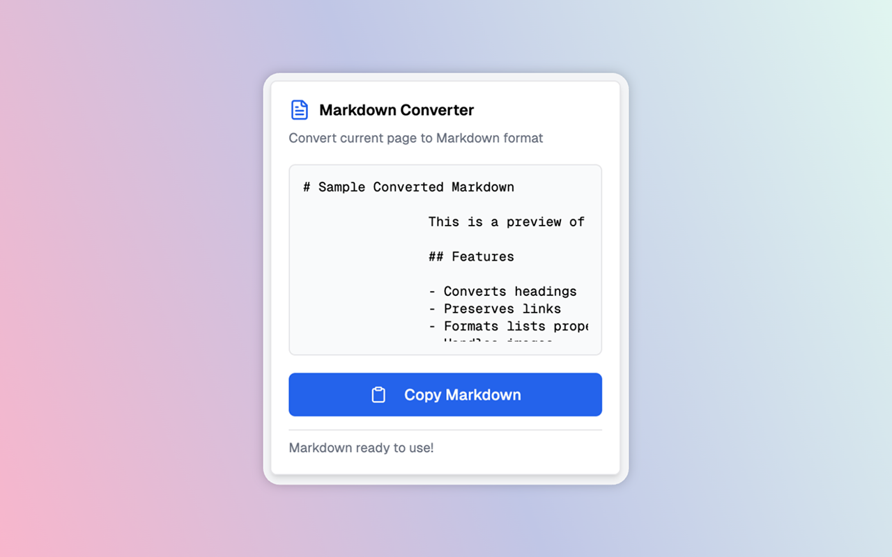 Webpage to Markdown chrome谷歌浏览器插件_扩展第1张截图