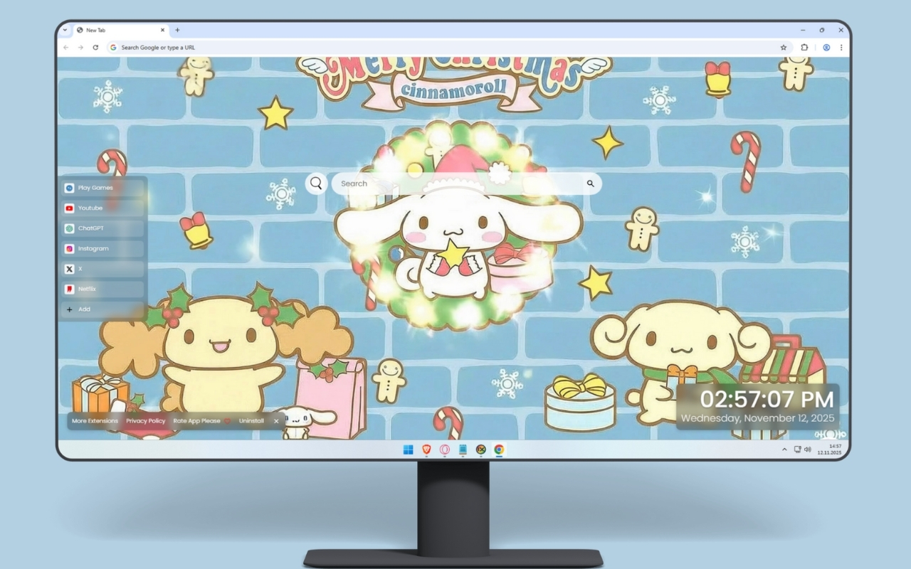 Cinnamoroll Christmas Live Wallpaper chrome谷歌浏览器插件_扩展第1张截图