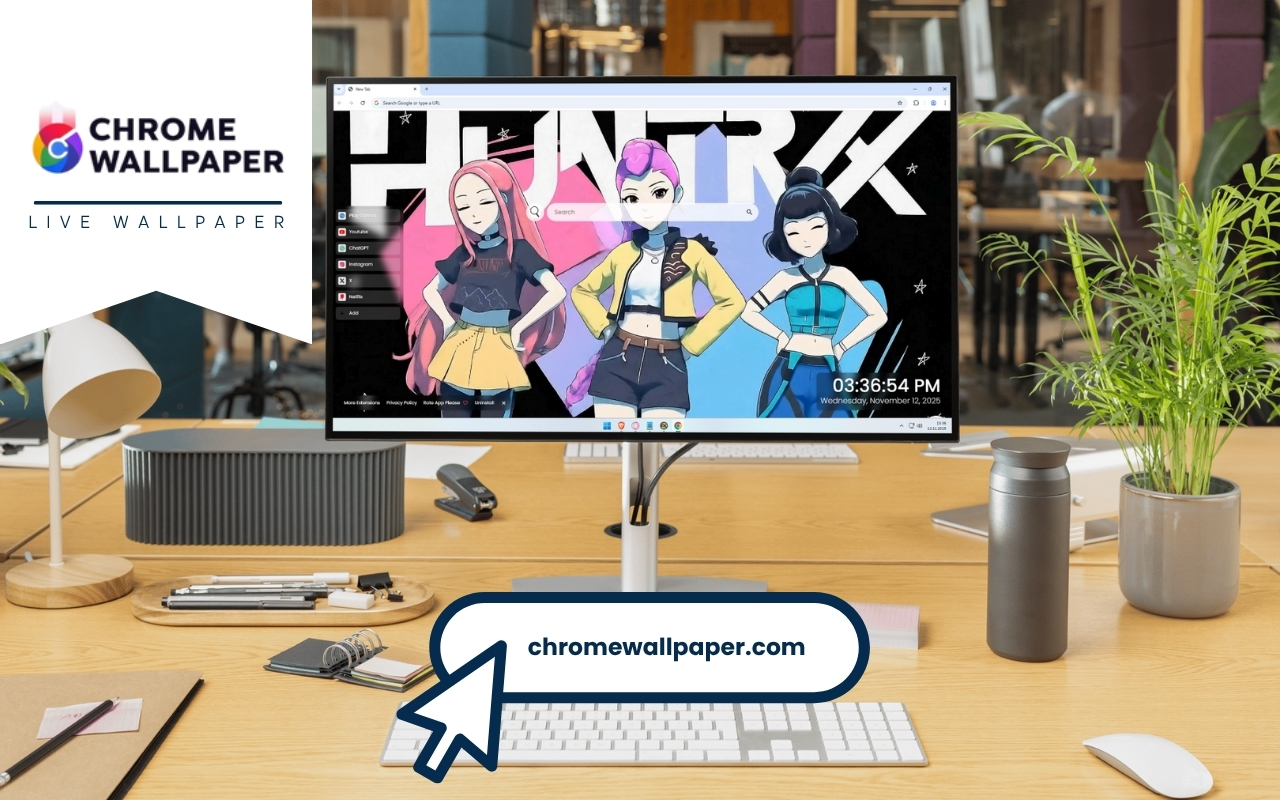 Huntrix Kpop Demon Hunters Live Wallpaper chrome谷歌浏览器插件_扩展第2张截图