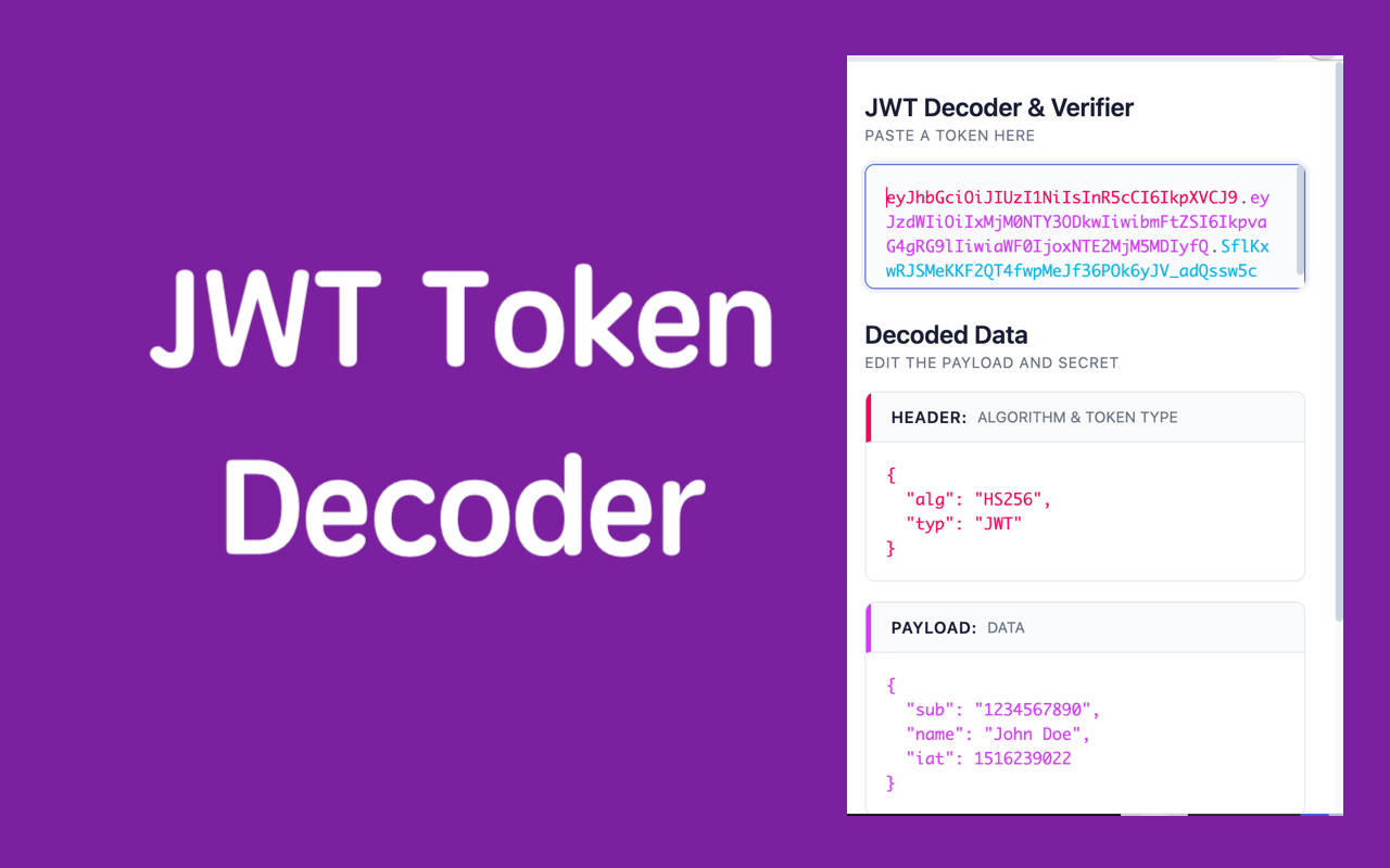 JWT Decoder & Verifier | JWT 解码器和验证器 chrome谷歌浏览器插件_扩展第1张截图