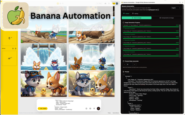 Whisk Automation - Google Whisk Whisk Automation chrome谷歌浏览器插件_扩展第2张截图