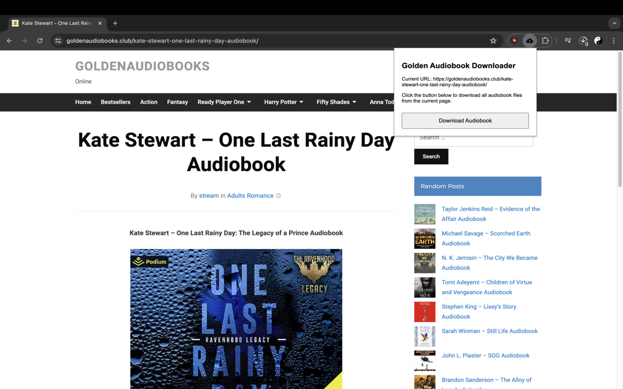 Golden Audiobook Downloader chrome谷歌浏览器插件_扩展第1张截图