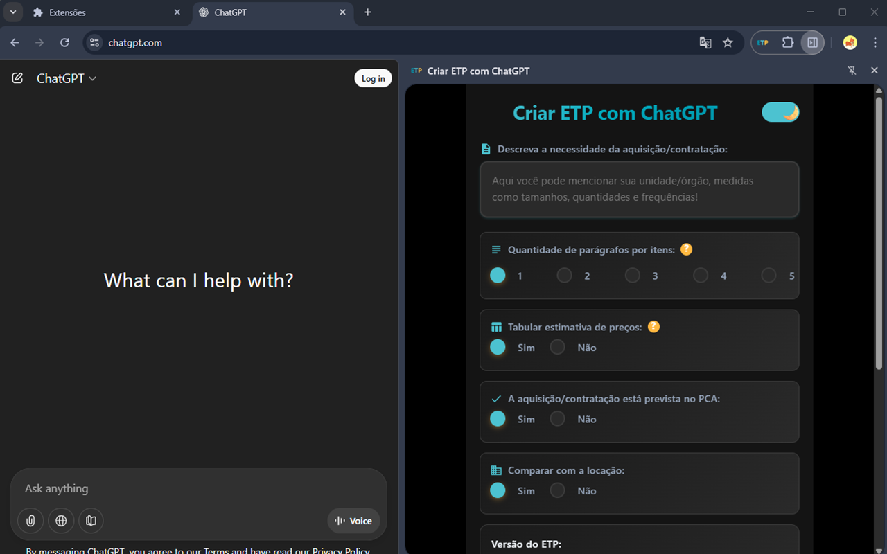 Criar ETP com ChatGPT chrome谷歌浏览器插件_扩展第3张截图