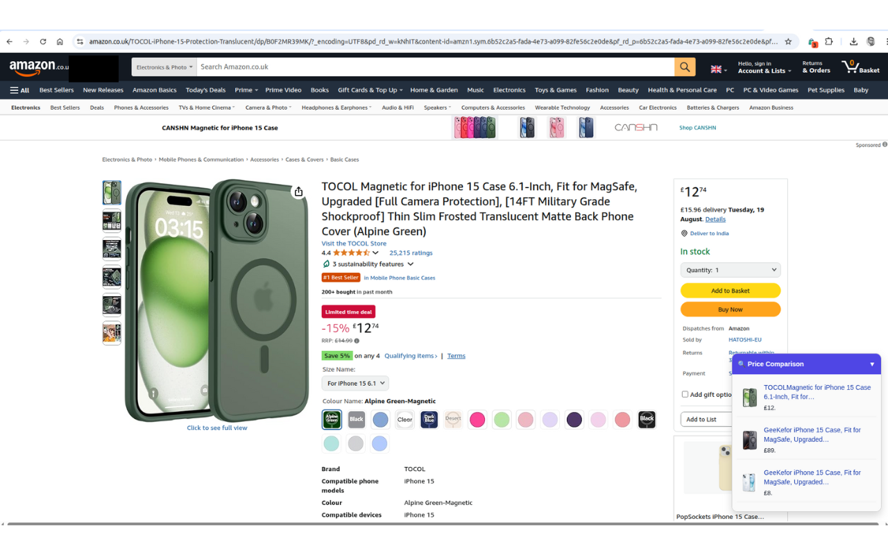 Honey Smart Price - Keepa Walmart Shoptimate Eurosaver chrome谷歌浏览器插件_扩展第1张截图