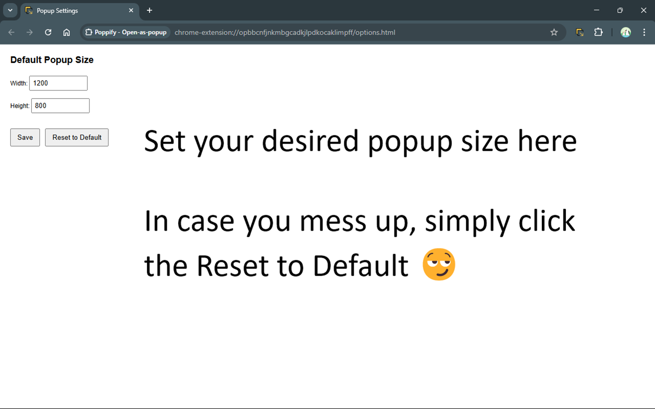 Poppify - Open-as-popup chrome谷歌浏览器插件_扩展第2张截图