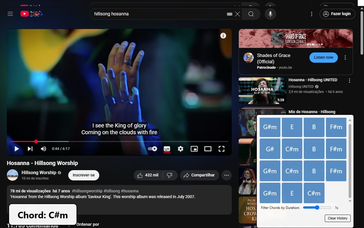 Real-time Chord Recognition for Browser Audio (YouTube, Spotify and Others) chrome谷歌浏览器插件_扩展第1张截图