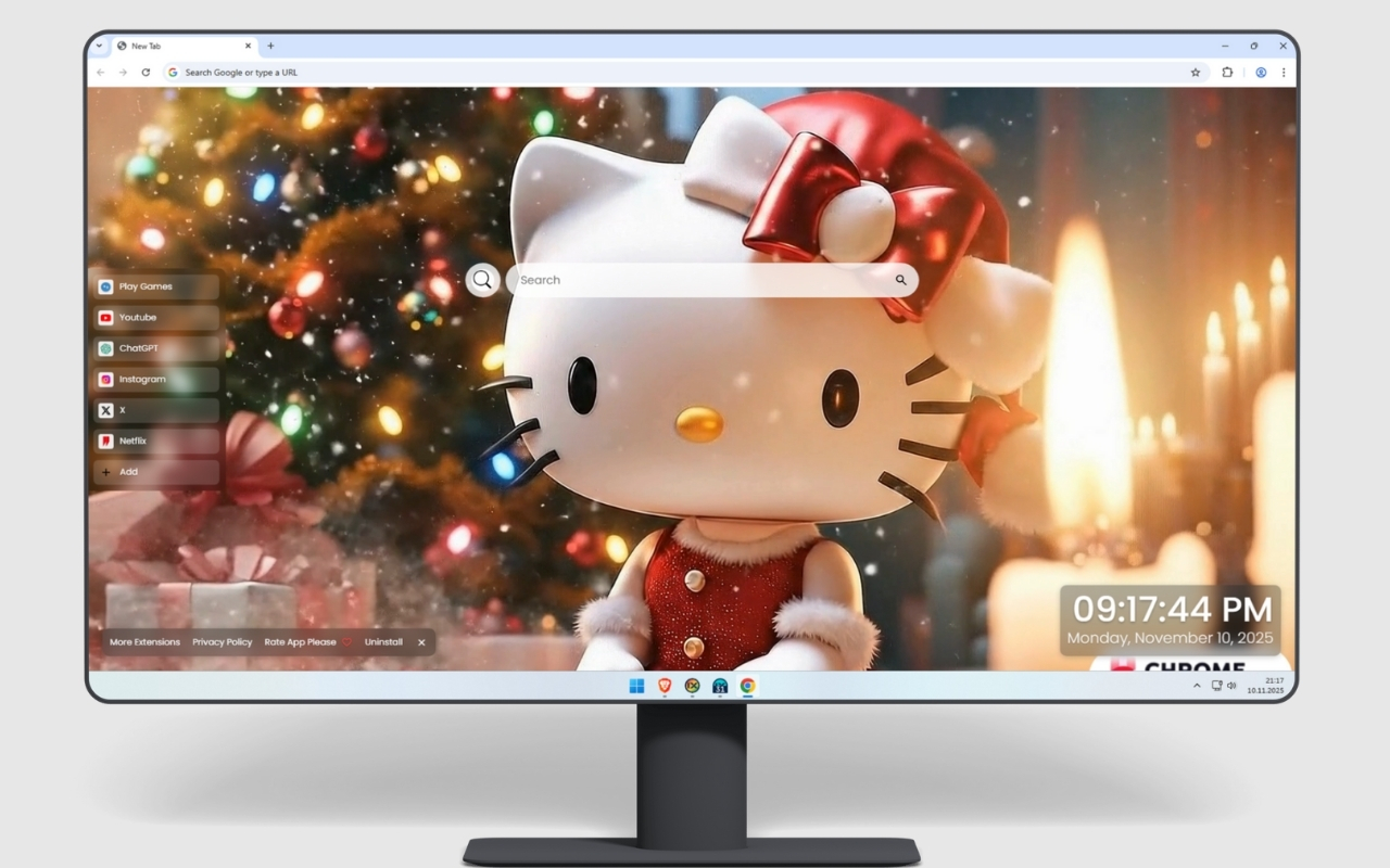 Hello Kitty Christmas Live Wallpaper chrome谷歌浏览器插件_扩展第1张截图