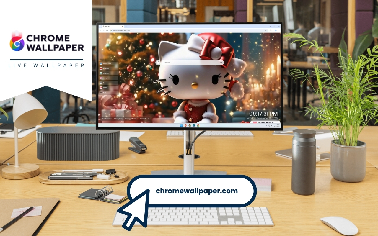 Hello Kitty Christmas Live Wallpaper chrome谷歌浏览器插件_扩展第2张截图