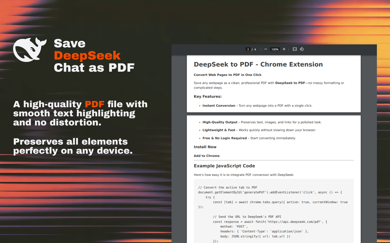 DeepSeek 转为 PDF chrome谷歌浏览器插件_扩展第2张截图
