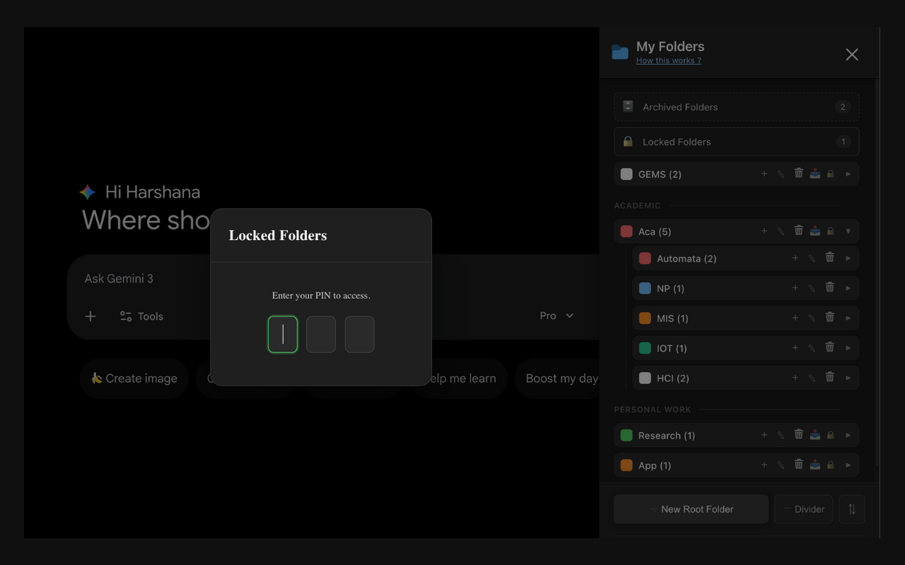 GemFold – Gemini Folders & Chat Organizer chrome谷歌浏览器插件_扩展第2张截图