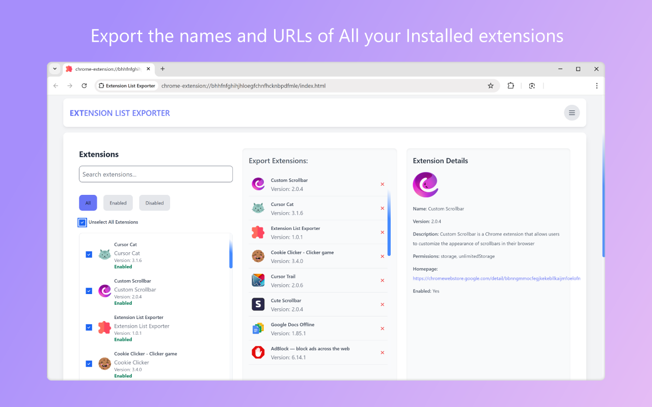Extension List Exporter chrome谷歌浏览器插件_扩展第4张截图