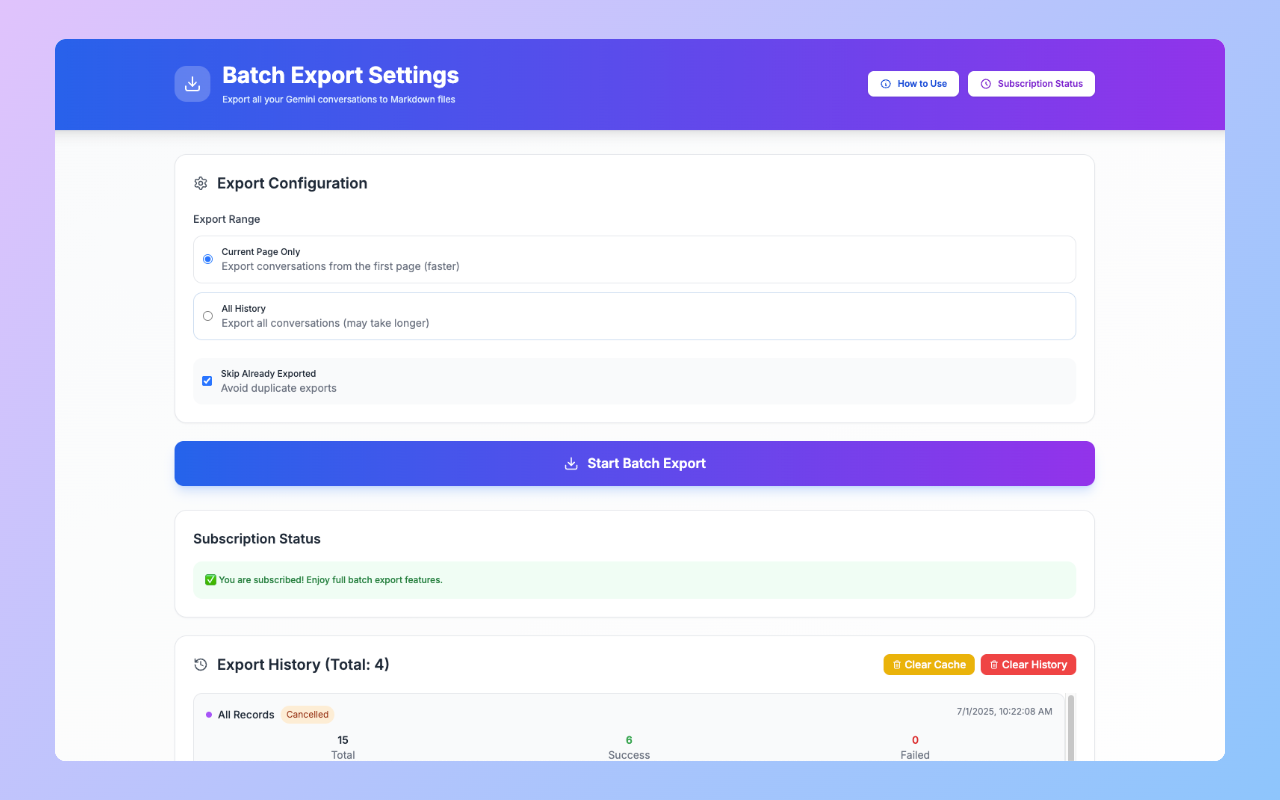 Gemini批量导出为Markdown chrome谷歌浏览器插件_扩展第1张截图
