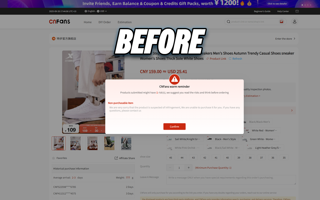Agent Risk Reminder Remover - CNFans, ACBuy & More chrome谷歌浏览器插件_扩展第2张截图