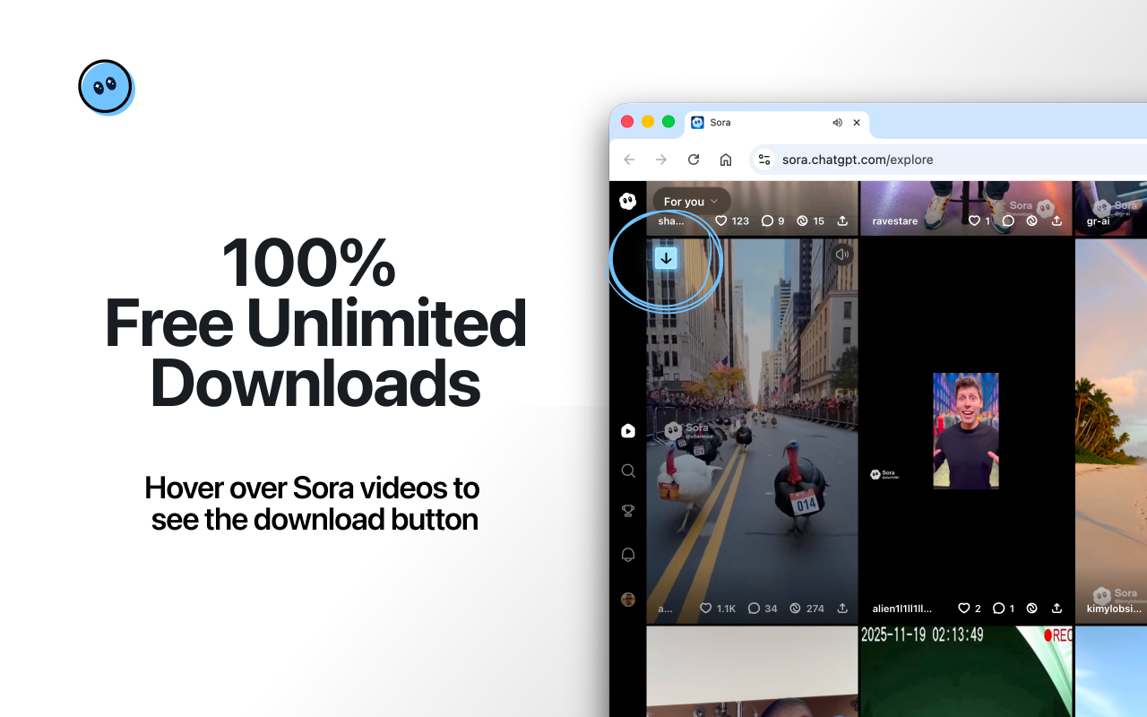 Sorafy – Download no-watermark Sora videos for free chrome谷歌浏览器插件_扩展第1张截图