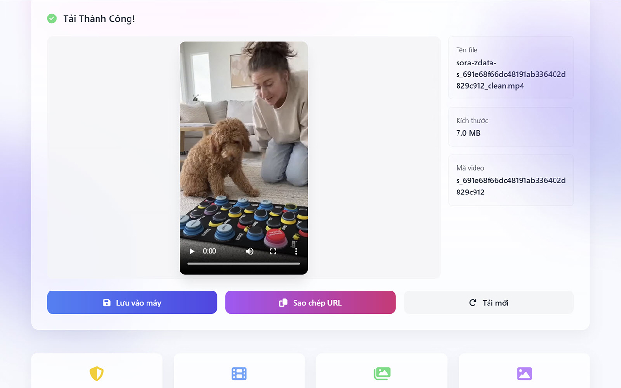 Sora 2 视频下载器 - zData.vn chrome谷歌浏览器插件_扩展第2张截图