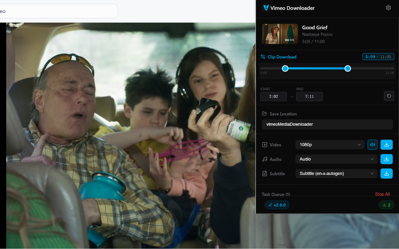Vimeo 批量视频下载器 - 批量下载高清视频 chrome谷歌浏览器插件_扩展第2张截图