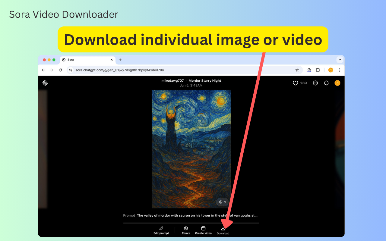 Sora视频下载器 - 下载OpenAI Sora 2视频和图片 chrome谷歌浏览器插件_扩展第4张截图