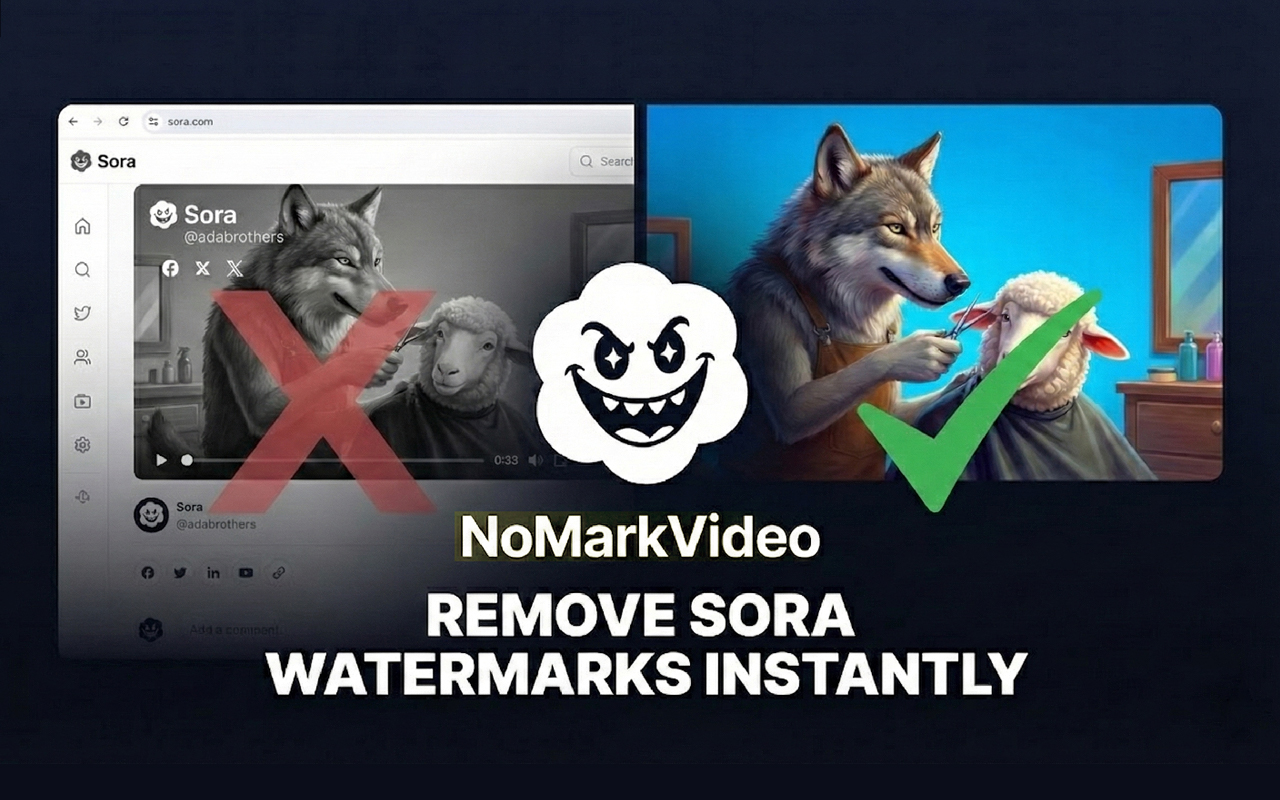 NoMarkVideo：Sora 水印去除与下载器 chrome谷歌浏览器插件_扩展第2张截图