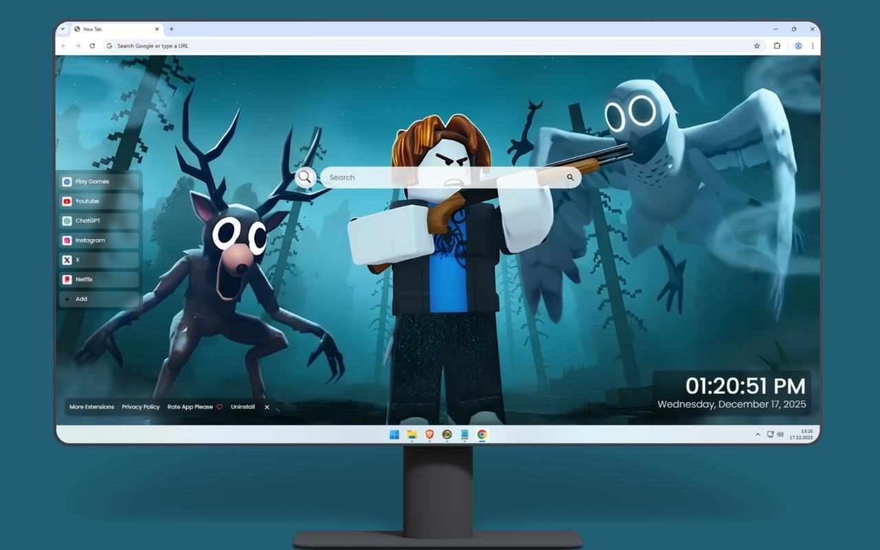 99 Nights in the Forest Deer Roblox Live Wallpaper chrome谷歌浏览器插件_扩展第1张截图