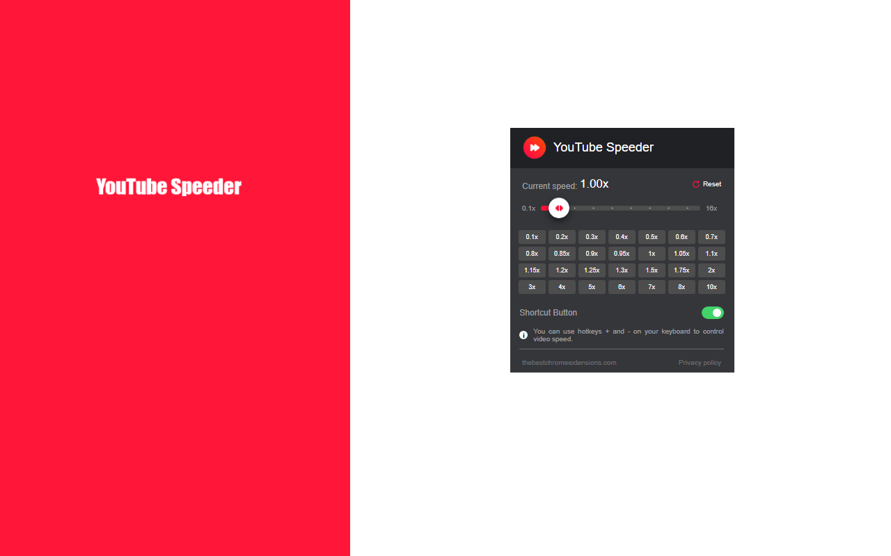 YouTube Speeder: adjust playback speed [QVI] chrome谷歌浏览器插件_扩展第1张截图