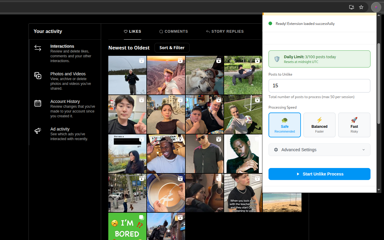 Insta Bulk Unlike chrome谷歌浏览器插件_扩展第5张截图