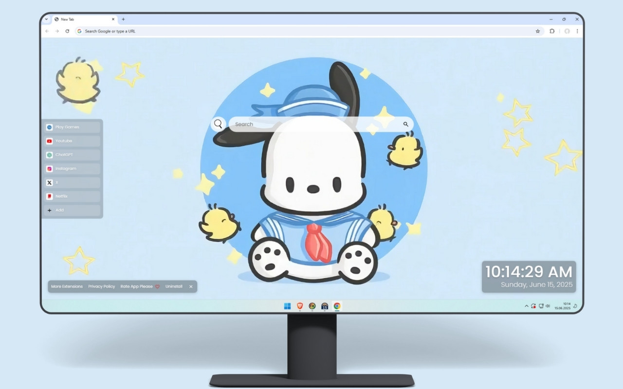 Pochacco Blue Live Wallpaper chrome谷歌浏览器插件_扩展第2张截图