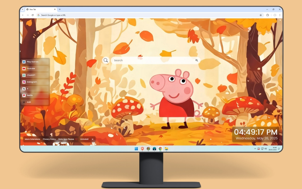 Peppa Pig Forest Live Wallpaper chrome谷歌浏览器插件_扩展第3张截图