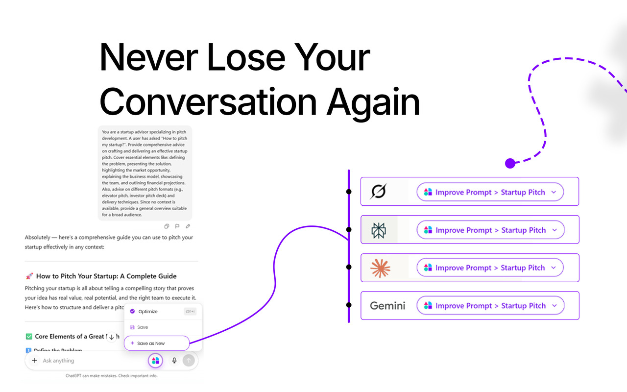 AI Context Flow: Shared Memory & Better Prompts chrome谷歌浏览器插件_扩展第2张截图