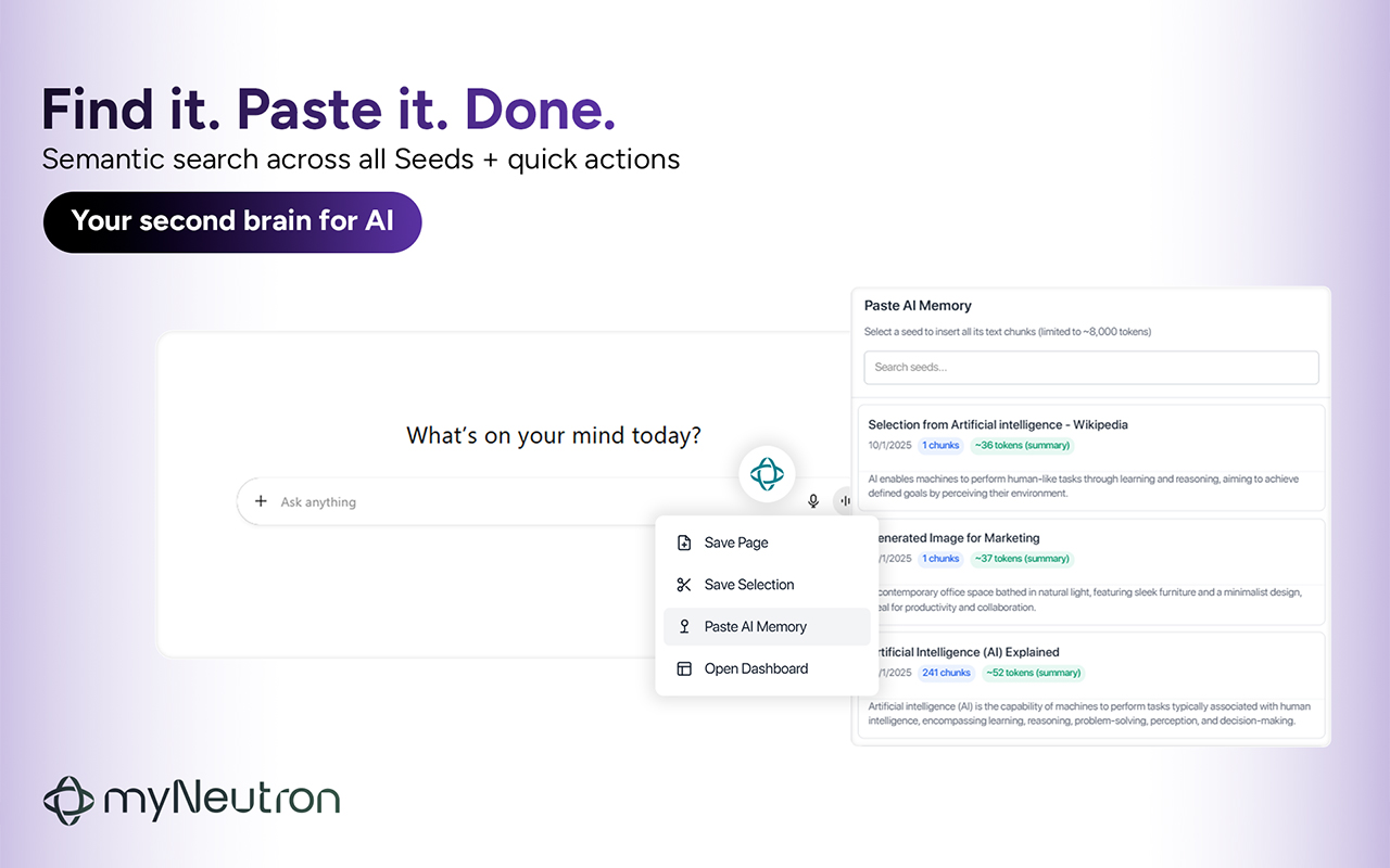 myNeutron AI memory chrome谷歌浏览器插件_扩展第4张截图