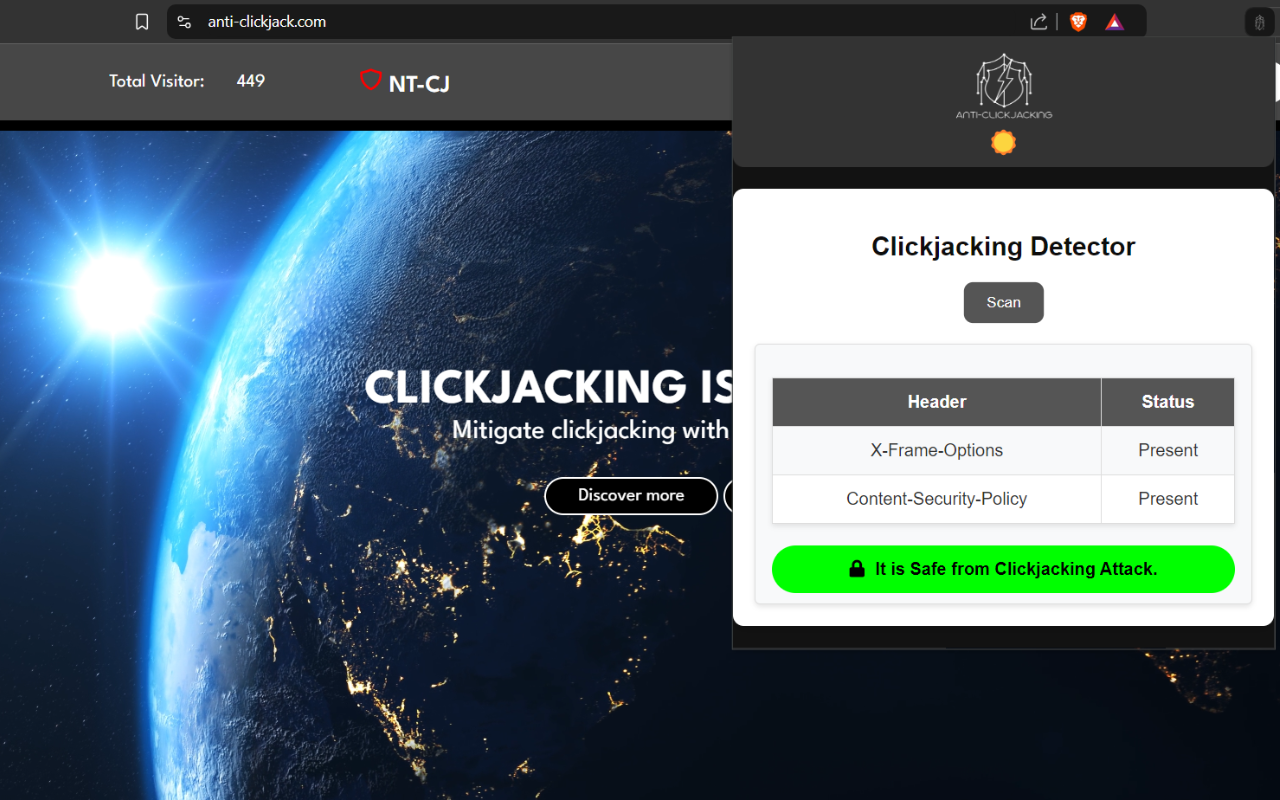 Clickjacking Detector chrome谷歌浏览器插件_扩展第1张截图