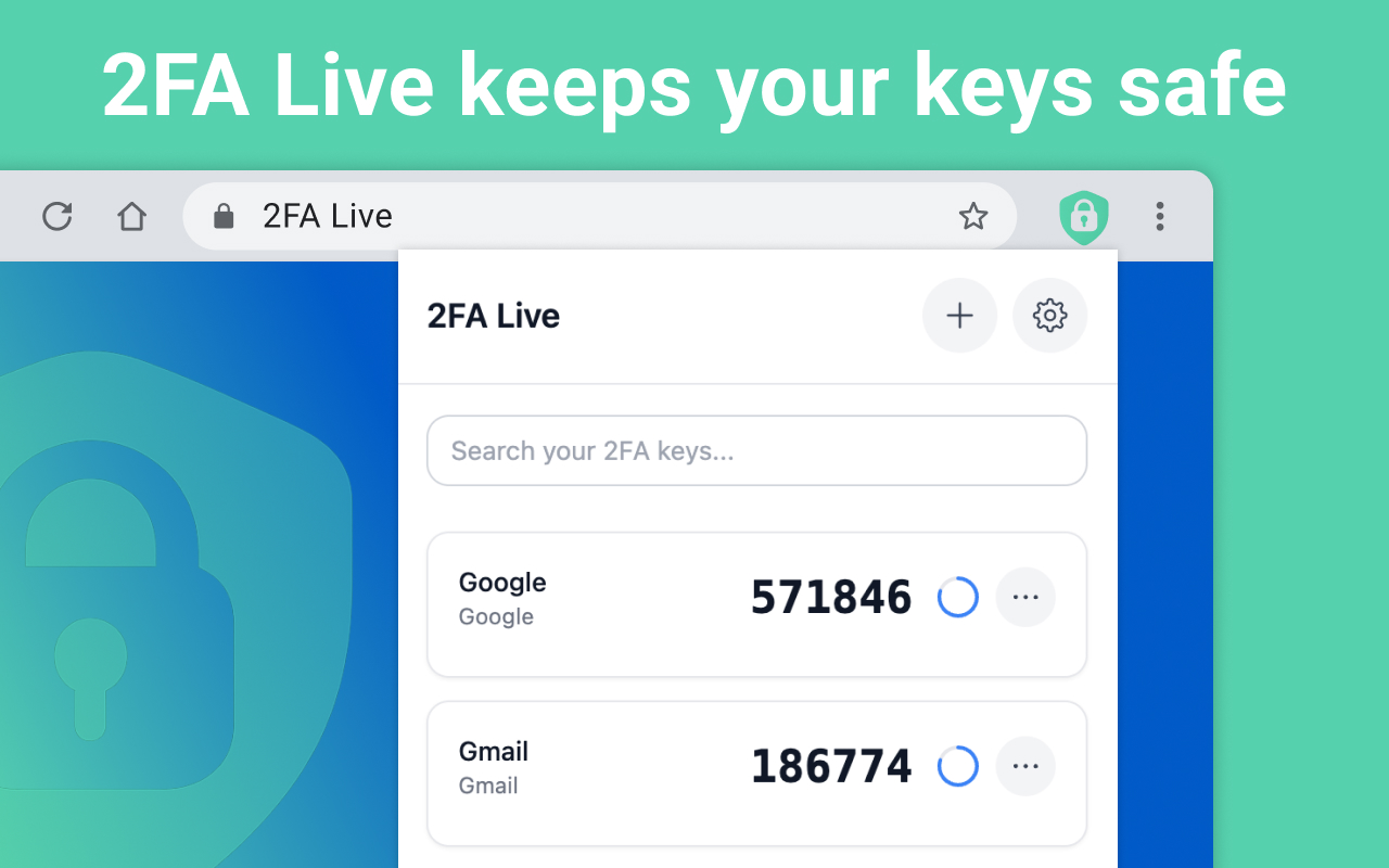 2FA Live chrome谷歌浏览器插件_扩展第2张截图