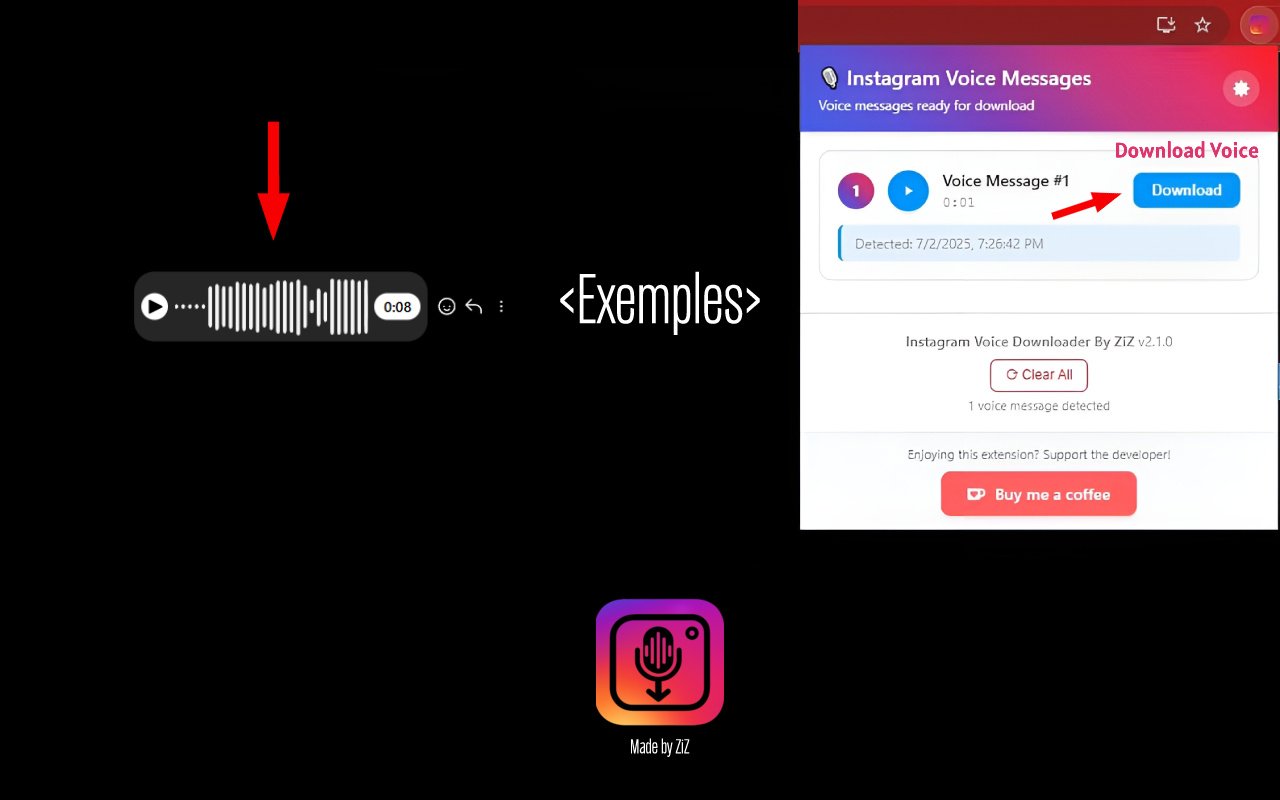Instagram Voice Message Downloader chrome谷歌浏览器插件_扩展第1张截图