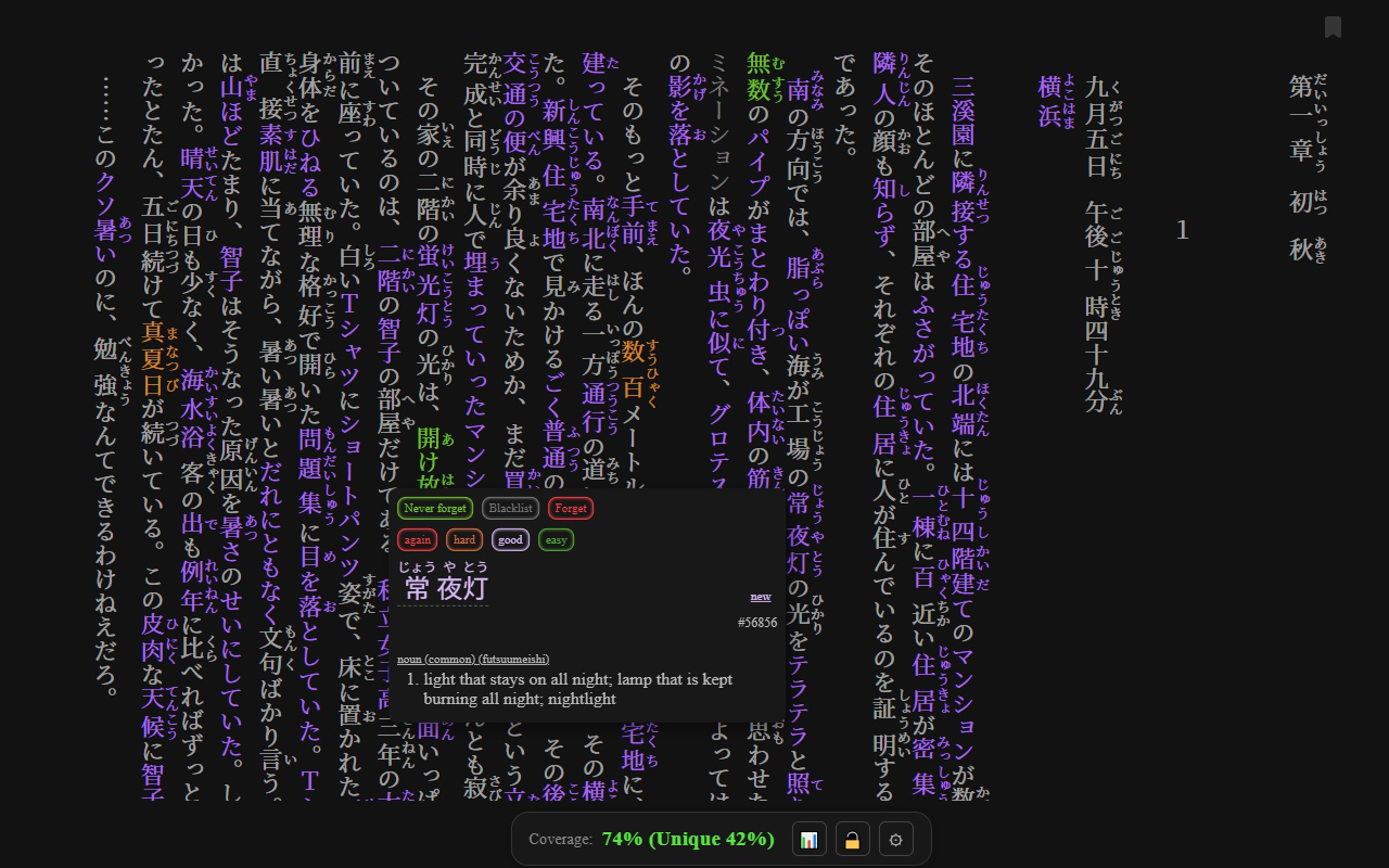 Jiten Reader chrome谷歌浏览器插件_扩展第1张截图