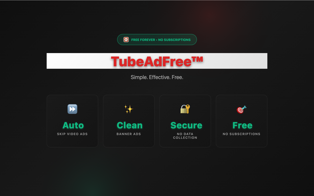 TubeAdFree：自动跳过和屏蔽广告（适用于 YouTube） chrome谷歌浏览器插件_扩展第2张截图