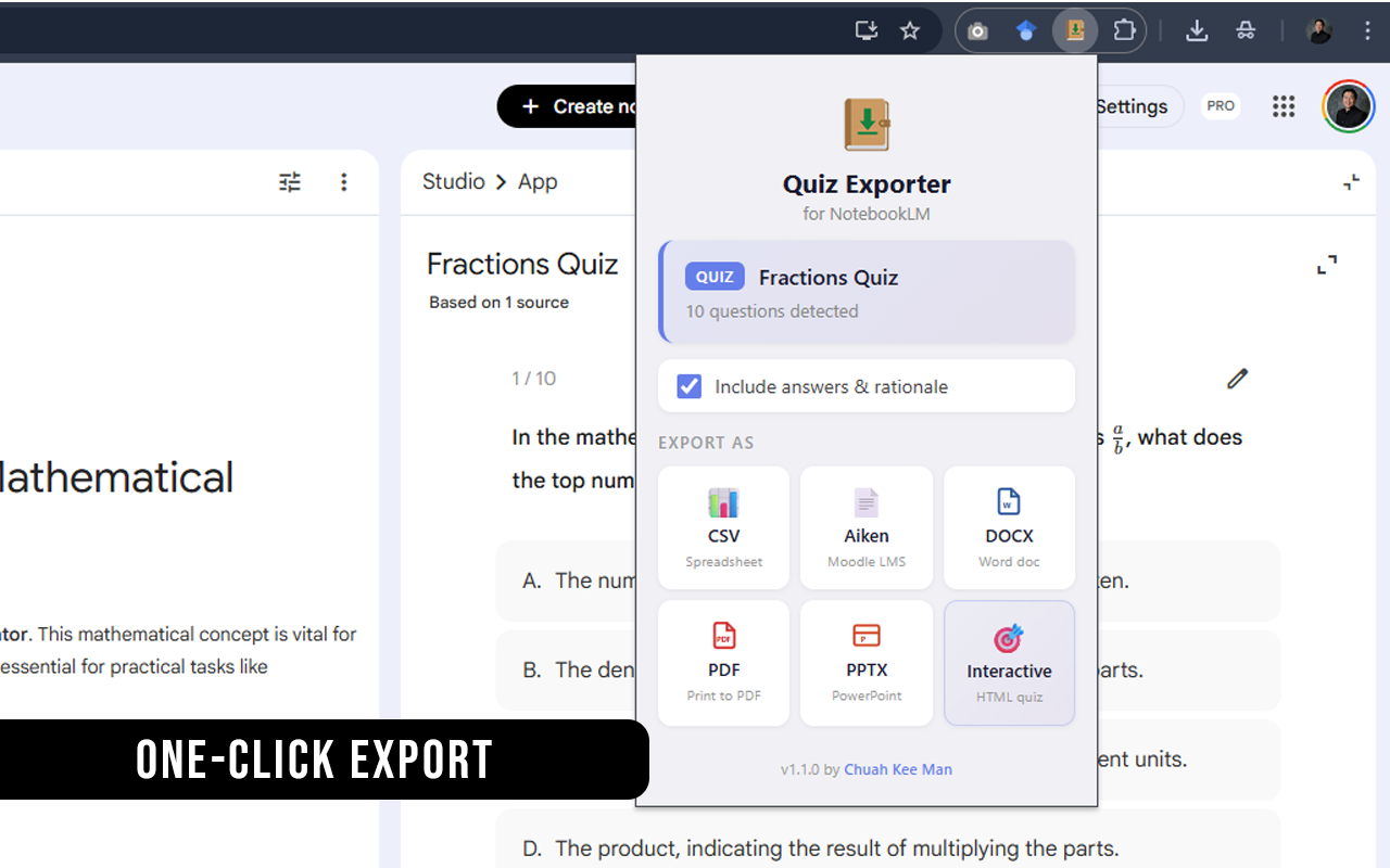 NotebookLM Quiz Exporter chrome谷歌浏览器插件_扩展第1张截图