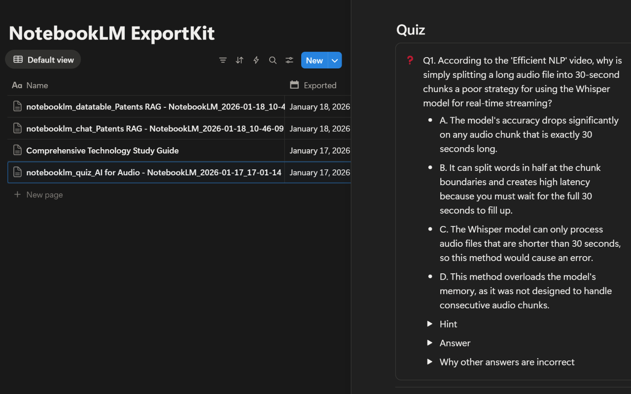 NotebookLM ExportKit: export any format to local, GDrive & Notion chrome谷歌浏览器插件_扩展第3张截图