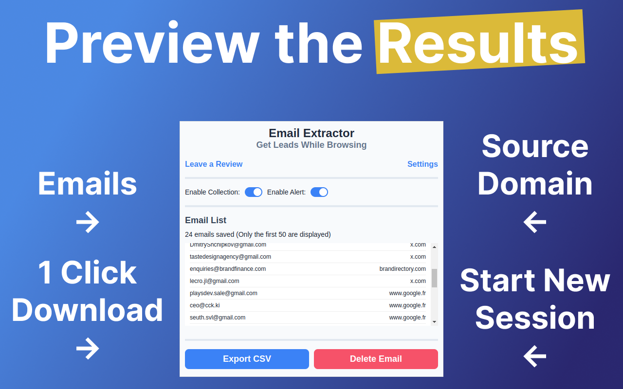 Email Extractor：从任意网站查找、导出邮件及潜在客户 chrome谷歌浏览器插件_扩展第1张截图