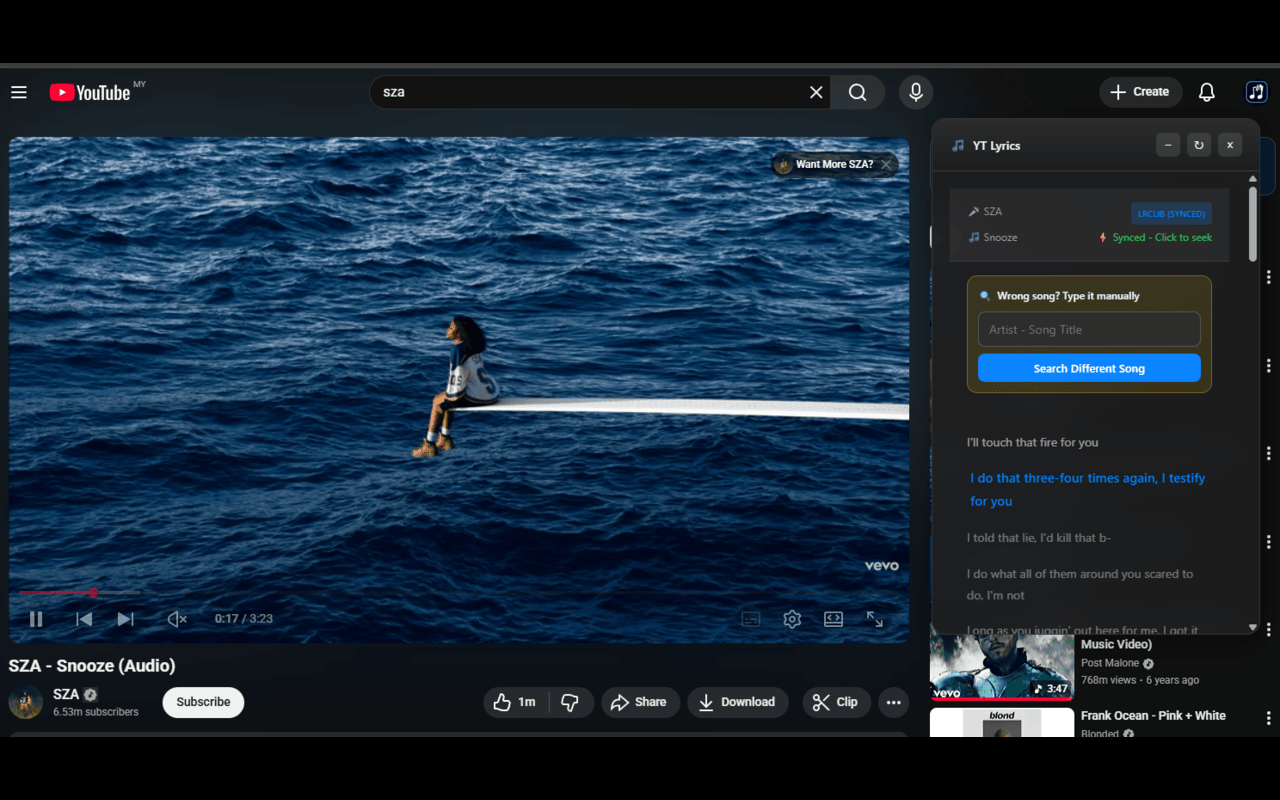 YouTube Lyrics Extension – Real-Time Synced Lyrics | YT Lyrics chrome谷歌浏览器插件_扩展第1张截图
