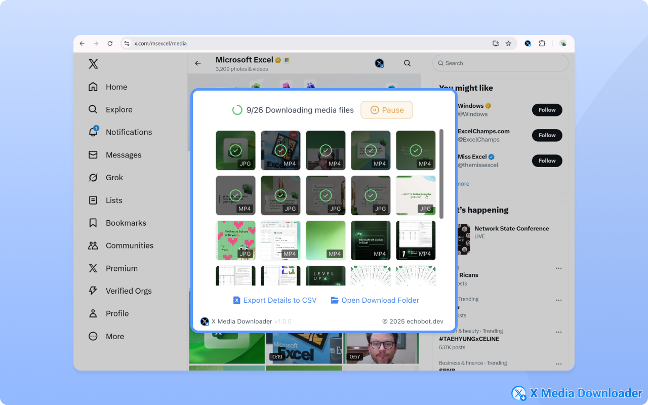 X Media Downloader – 批量下载Twitter/X图片和视频 chrome谷歌浏览器插件_扩展第1张截图