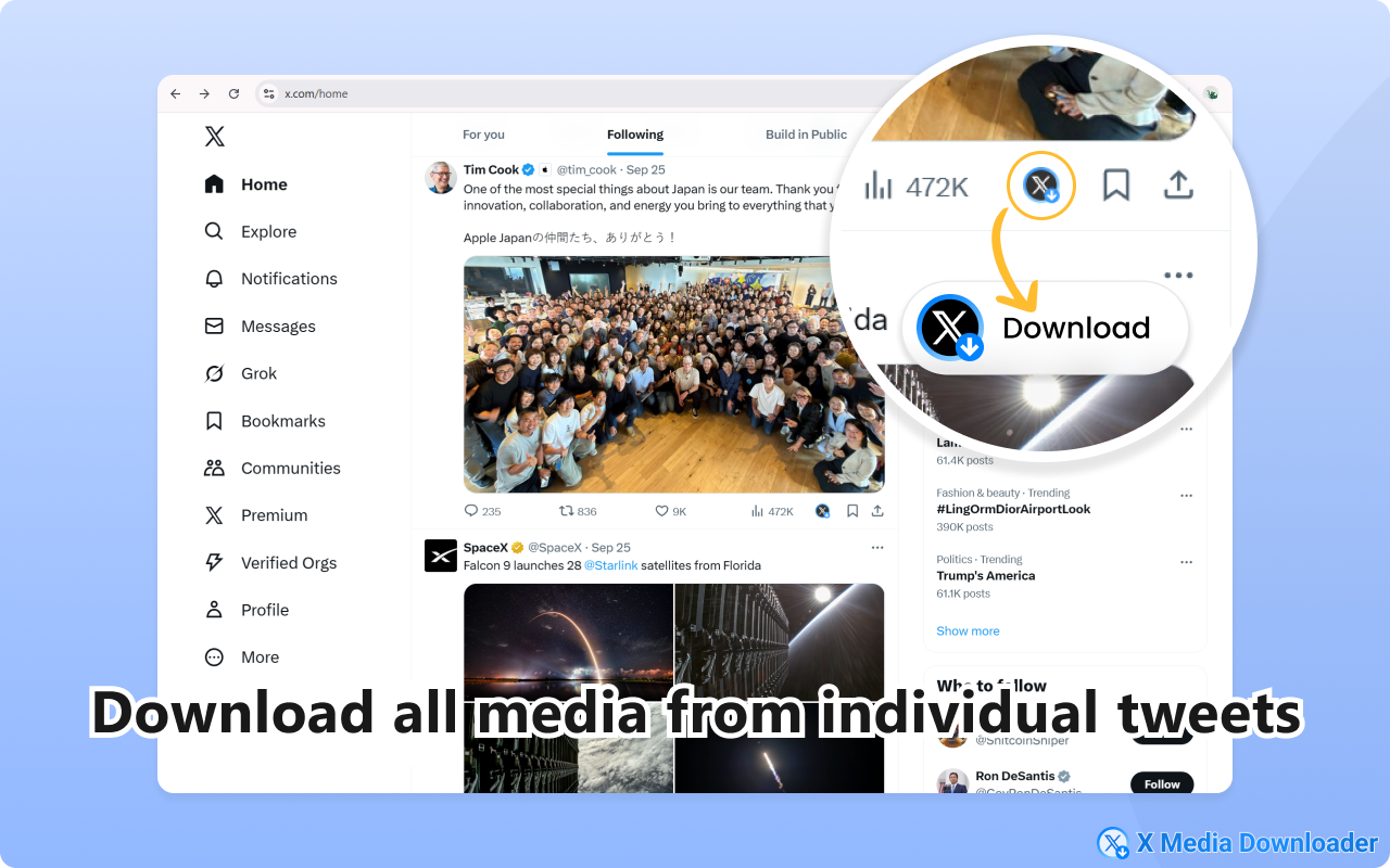 X Media Downloader – 批量下载Twitter/X图片和视频 chrome谷歌浏览器插件_扩展第2张截图