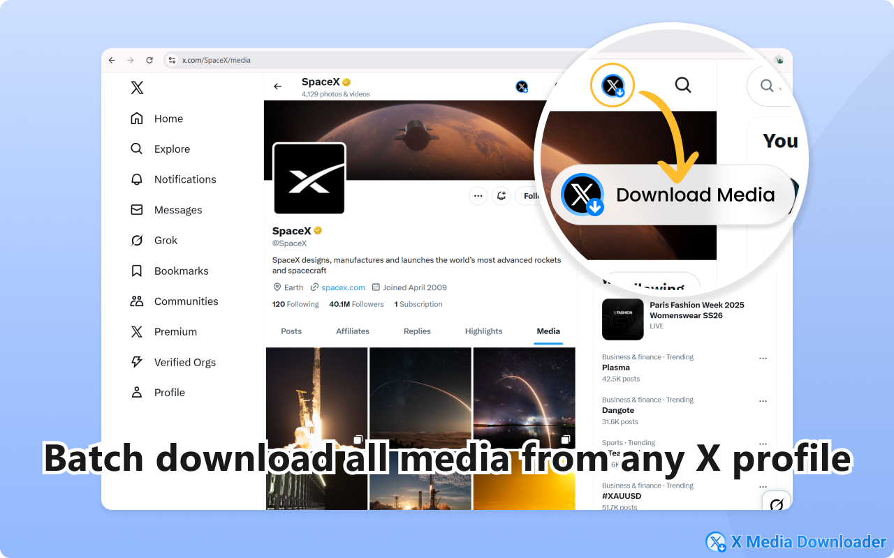 X Media Downloader – 批量下载Twitter/X图片和视频 chrome谷歌浏览器插件_扩展第4张截图