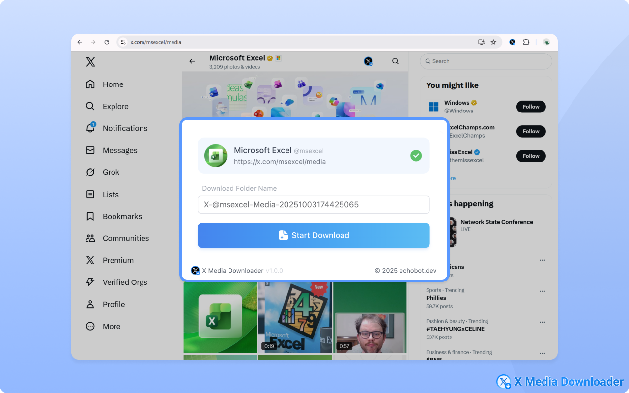 X Media Downloader – 批量下载Twitter/X图片和视频 chrome谷歌浏览器插件_扩展第5张截图