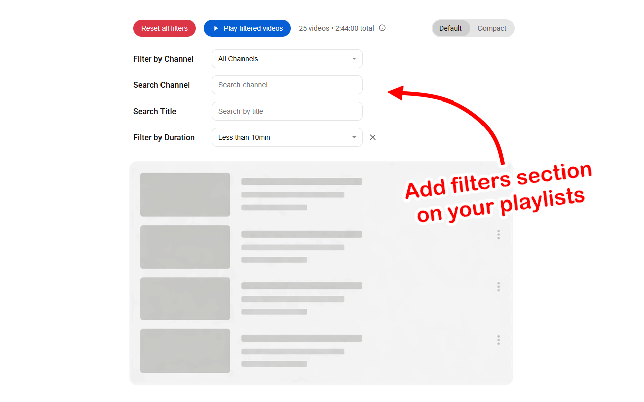 YouTube Playlist Filters chrome谷歌浏览器插件_扩展第1张截图