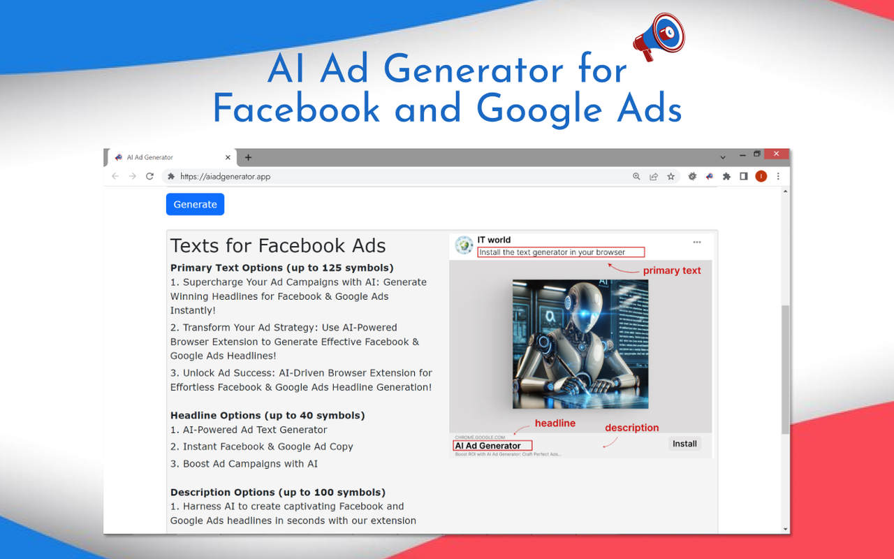 AI 广告生成器 chrome谷歌浏览器插件_扩展第1张截图